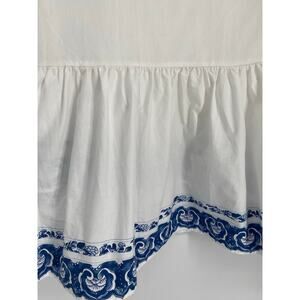 Ralph Lauren Bedskirt Twin Blue & White Floral Coastal Country